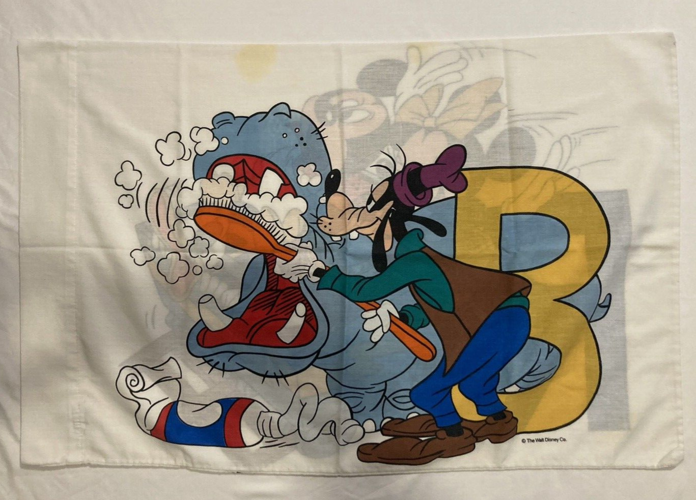 Walt Disney Mickey Mini Mouse Pillowcase Roller Coaster Vintage