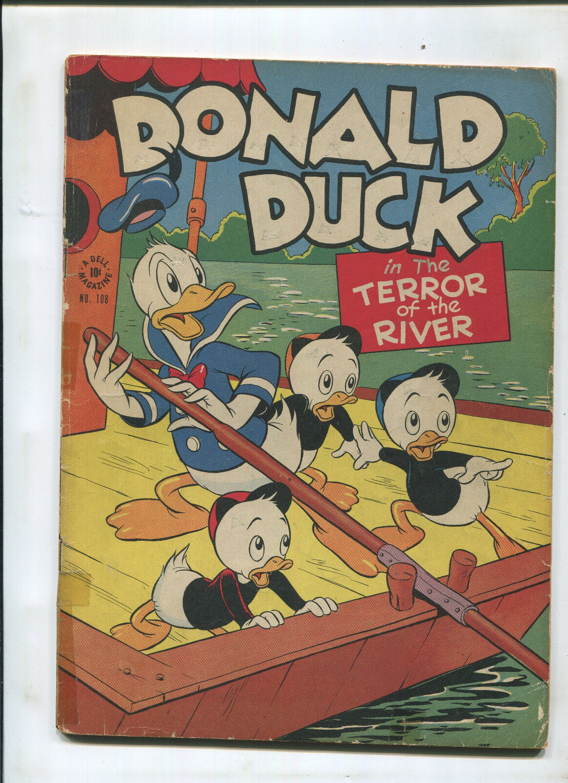 Dell Quatre Couleur #108 (3.5) Donald Duck dans Le Terreur De Rivière  Barks