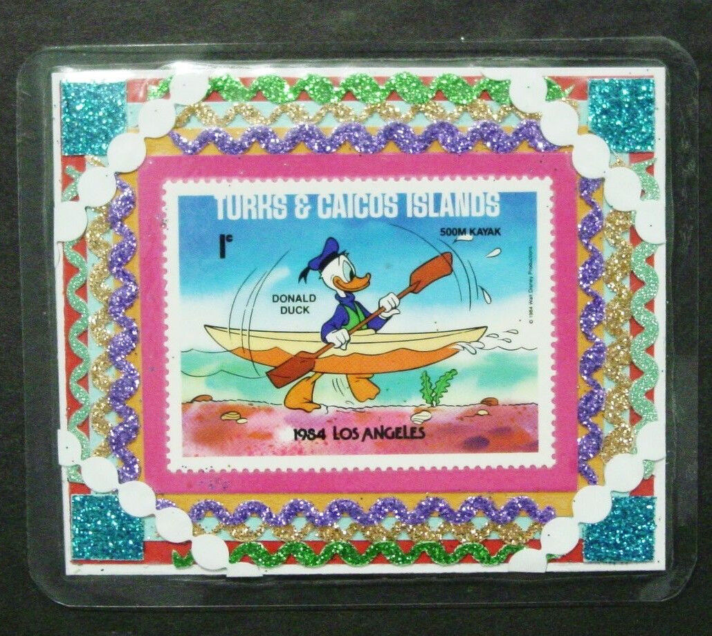 Turks & Caicos Islands, 1984, Disney Stamp Magnet, Donald Duck, Lamination, New
