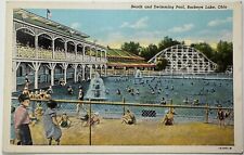 Roller Coaster Swimming Pool Buckeye Lake Ohio Postcard picture