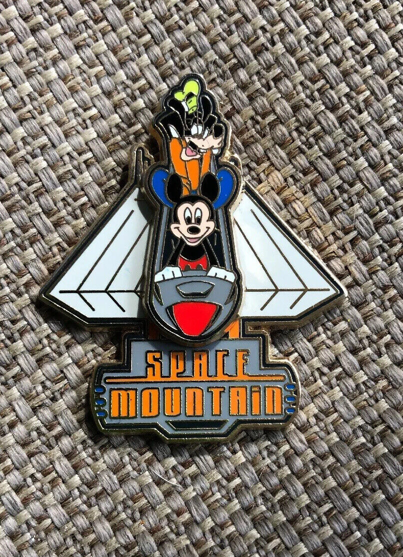 Disney Mickey Goofy Space Mountain 3D Slider Pin