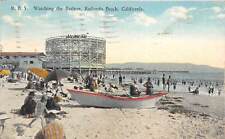Redondo Beach California 1924 Postcard Bathers Roller Coaster picture