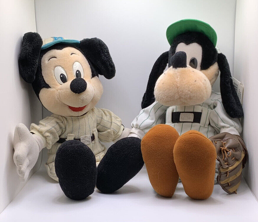 Mickey Mouse and Goofy Baseball Player Plush - Disneyland - Walt Disney World