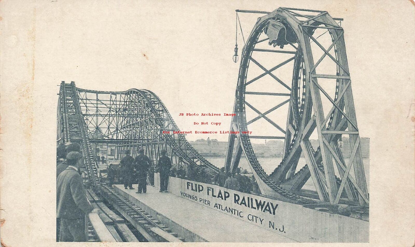 NJ, Atlantic City, New Jersey, Youngs Pier Flip Flap Railway Roller Coaster