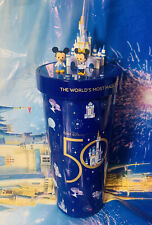 NEW Walt Disney World 50th Anniversary Mickey Minnie Castle Tumbler 2022 picture