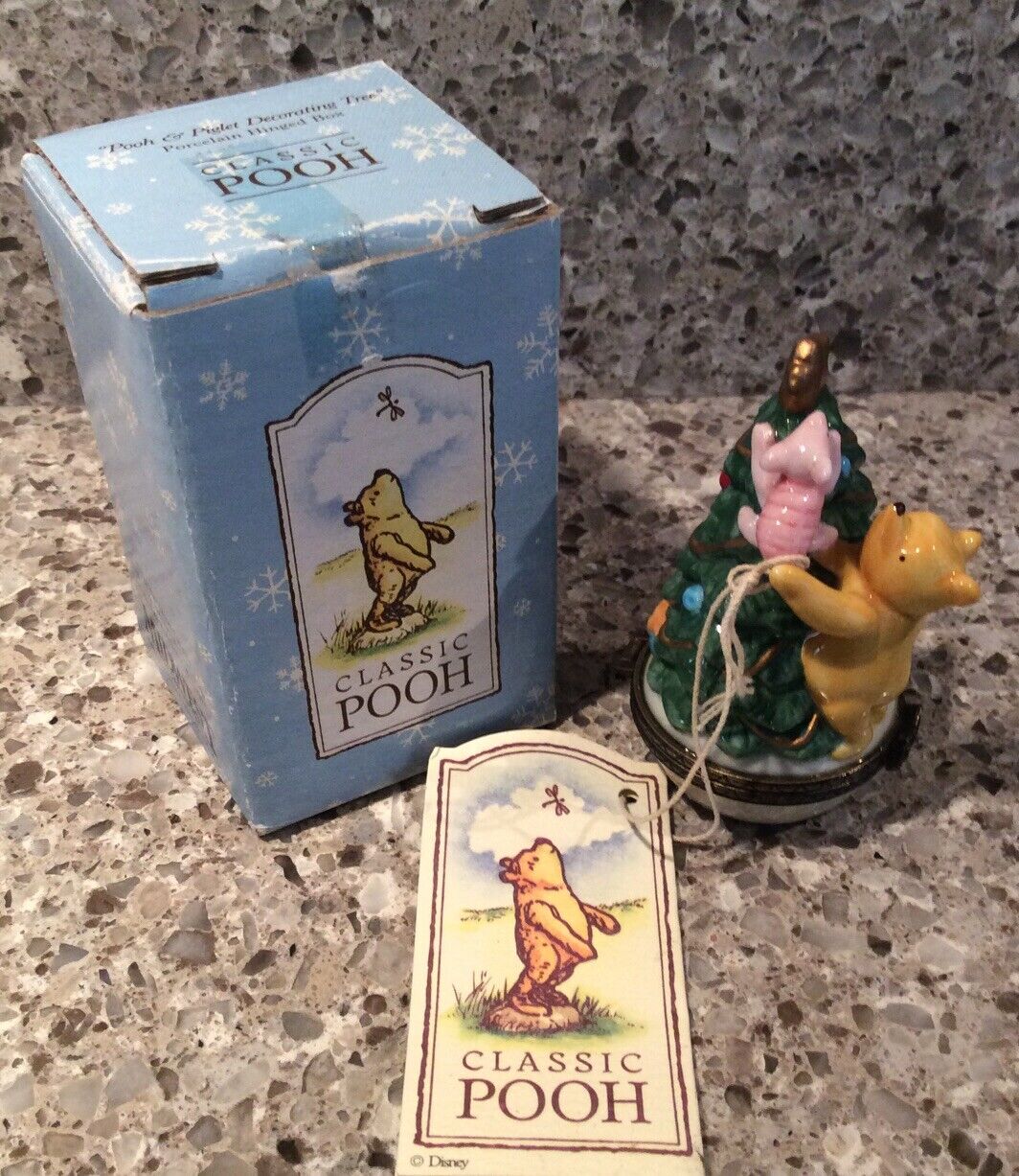 Midwest of Cannon Falls - Pooh & Piglet Decorating Tree Porcelain Hinged Box