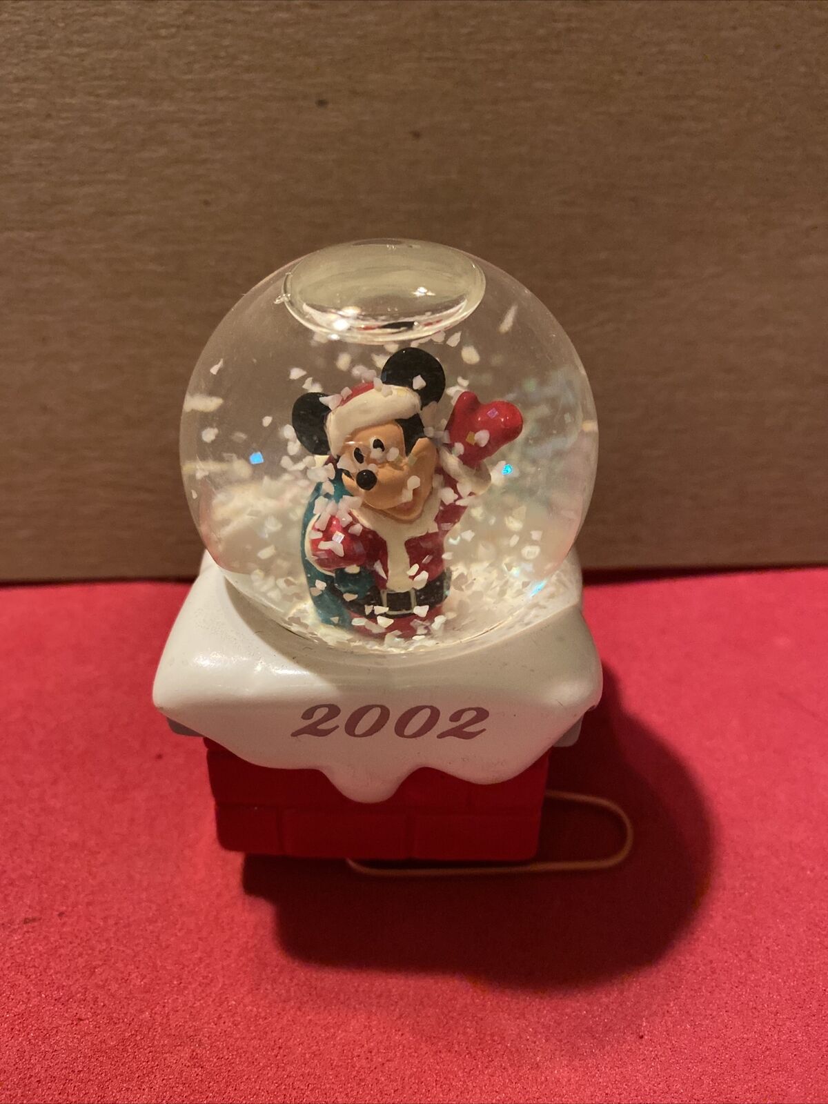 Mickey Mouse Mini GLITTER Snow Globe 2002  & 2005 JC Penny Exclusive