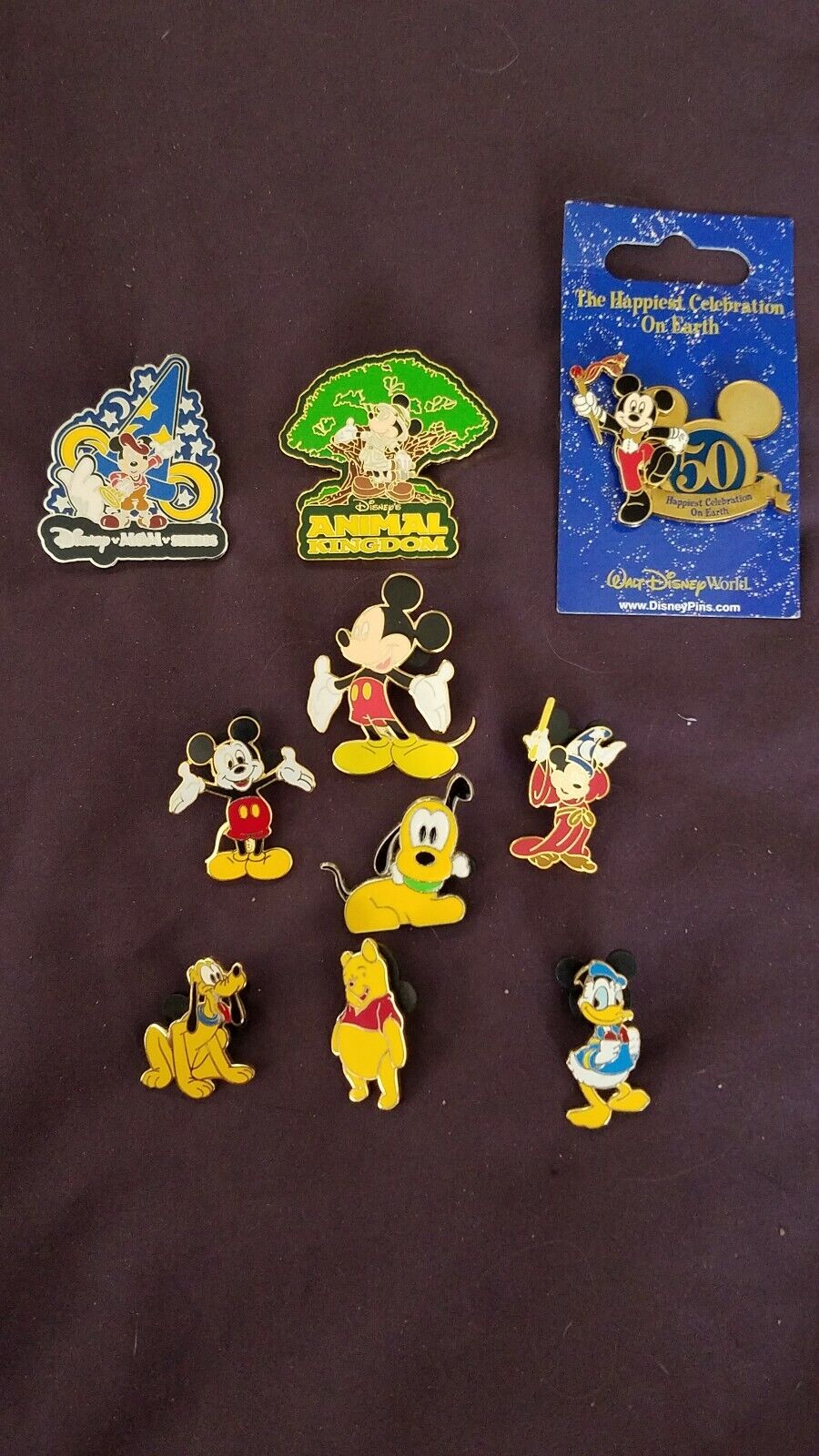 Disney Trading Pin Lot, Mickey, Donald, Pluto, Winnie, Animal Kingdom, MGM 