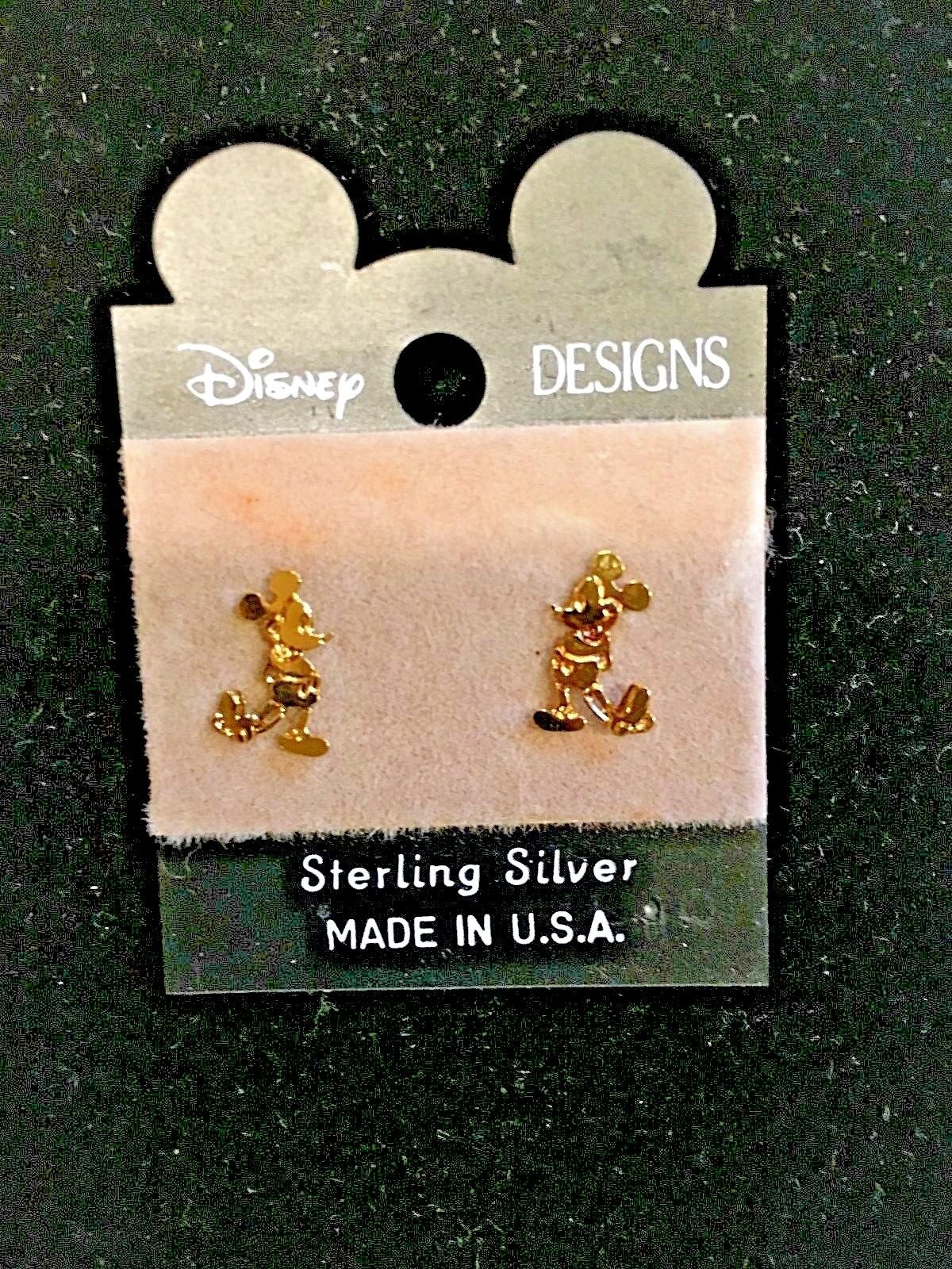 Disney Designs 925 Sterling Silver Mini Mickey Mouse Pierced Earring Set