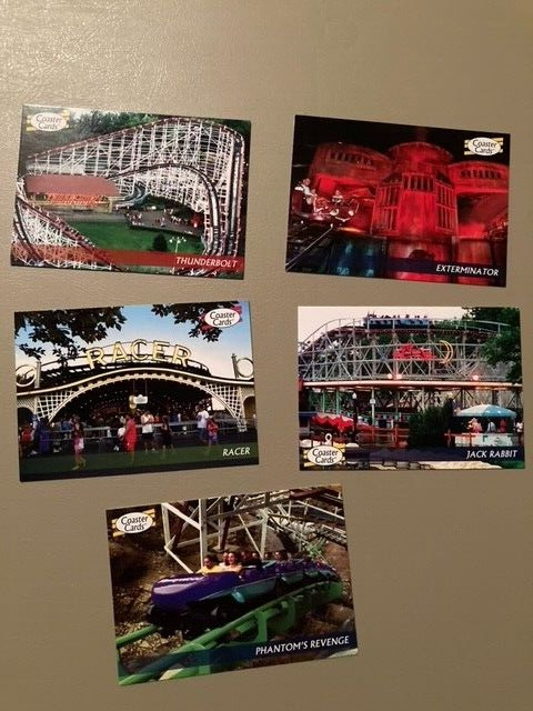 RARE 5 Kennywood Pittsburgh roller coaster trading cards amusement park Phantom