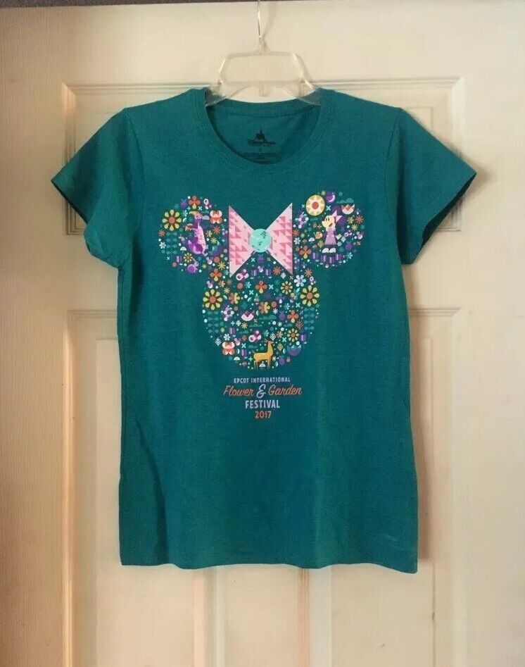 Disney World Flower Garden Festival Minnie 2017 T-Shirt Size S - NEW
