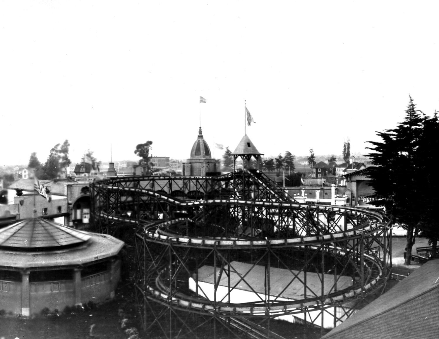 1910 Idora Park Roller Coaster Oakland, CA Vintage Photograph 8.5\