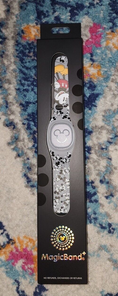NEW Disney Magic Band Plus + Classic Mickey Mouse All Over UNLINKED 