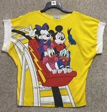 Vintage Sunday Comics Women's Size Large Mickey Minnie Roller Coaster T Shirt picture
