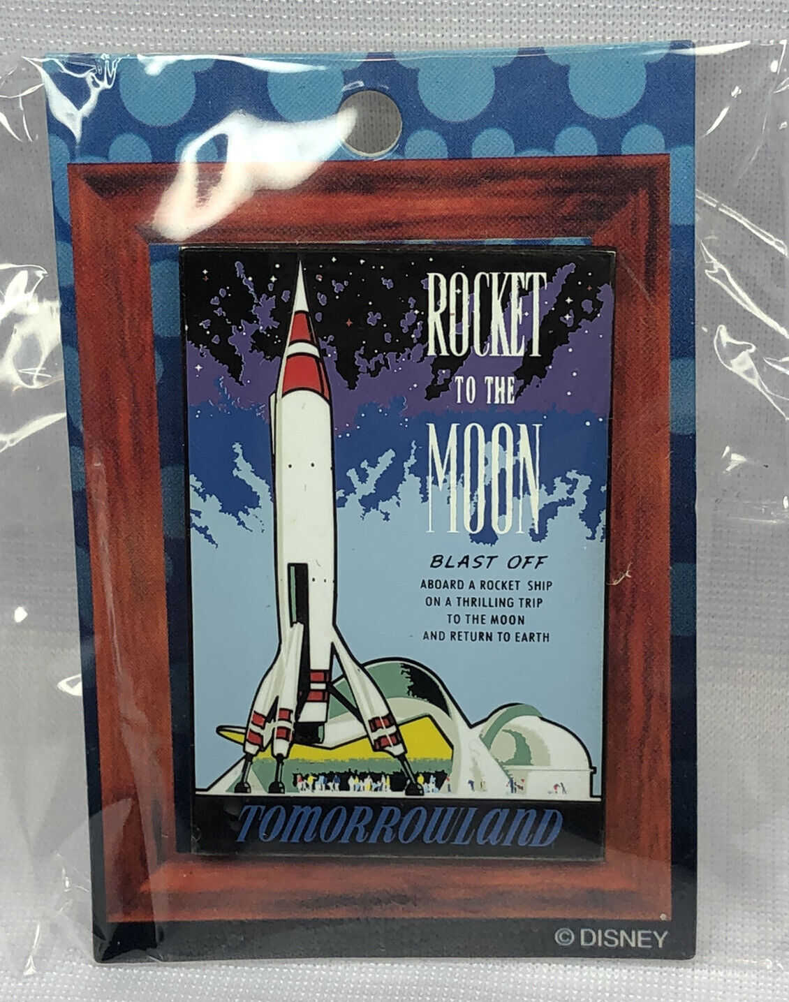 DLR - Framed Attraction Poster - Rocket to the Moon - LE 1500 Disney Pin 27829