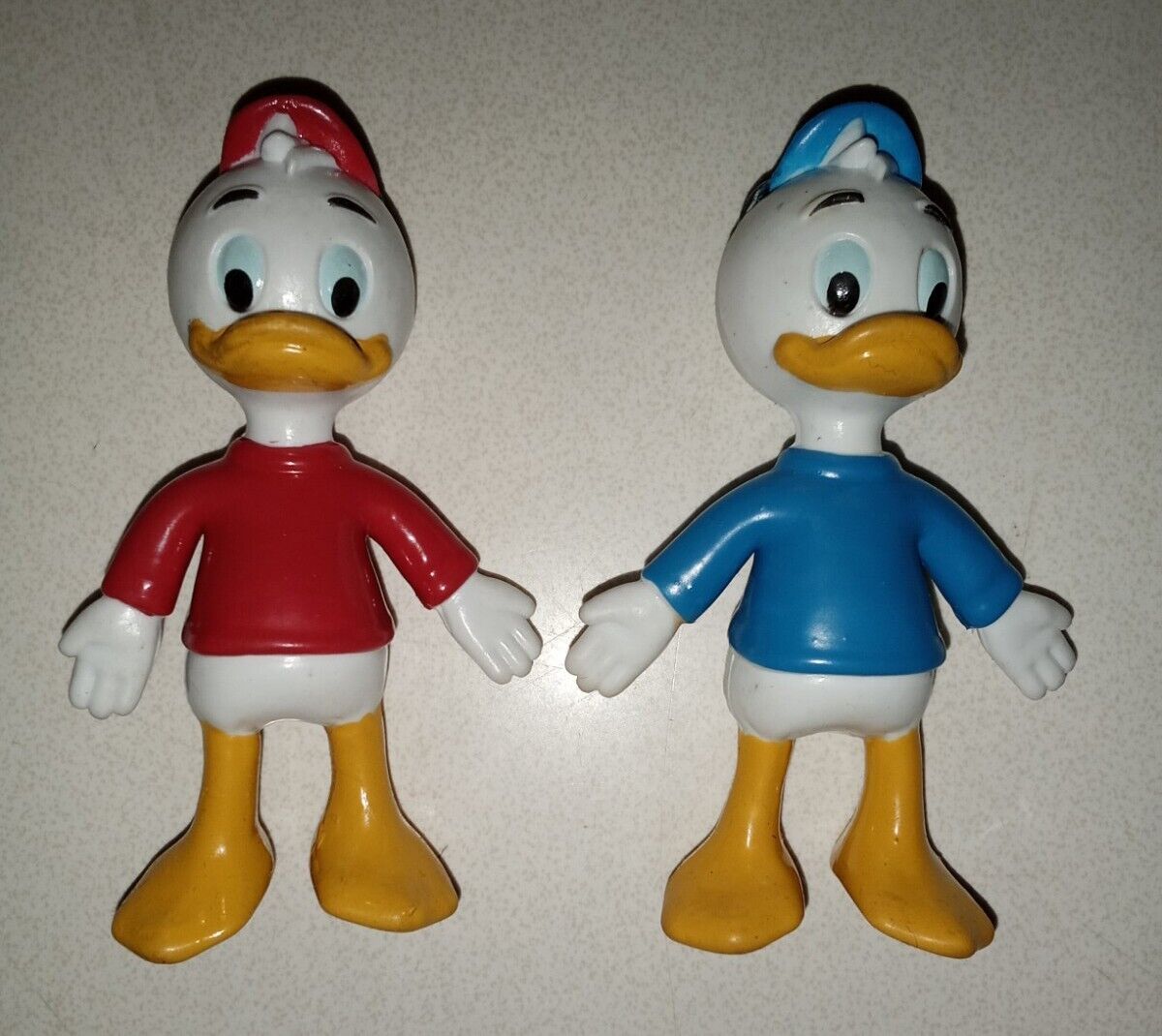 Vtg Disney Huey and Dewey Bendable Figures Donald Duck's Nephews, 3.25