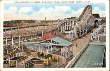 Postcard Paragon Park Nantasket Massachusetts Roller Coaster Unposted picture