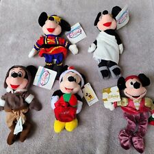5 Mickey Mouse Set Mini Beans Bag Plush Toys Vintage With TAGS Read Description  picture