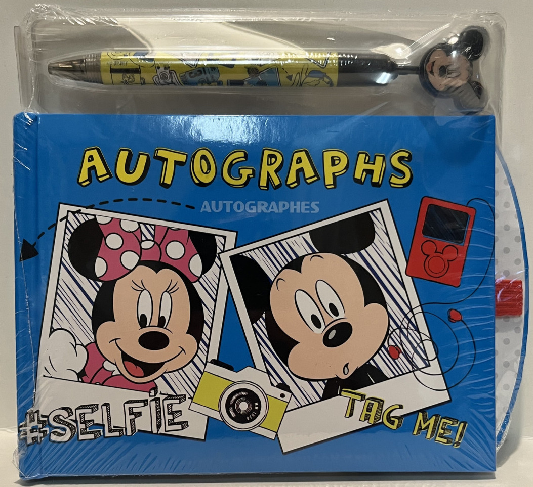 NEW Disney Parks Autograph Book Mickey Minnie Mouse Selfies Sealed w/Pen