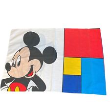1 Vintage Double Sided Micky And Mini Mouse Pillow Case Primary Color Block picture