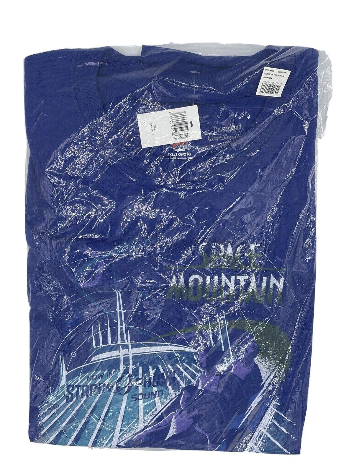 RARE, LE, NEW DISNEY Space Mountain Attraction Poster t-shirt in sealed bag, XXL