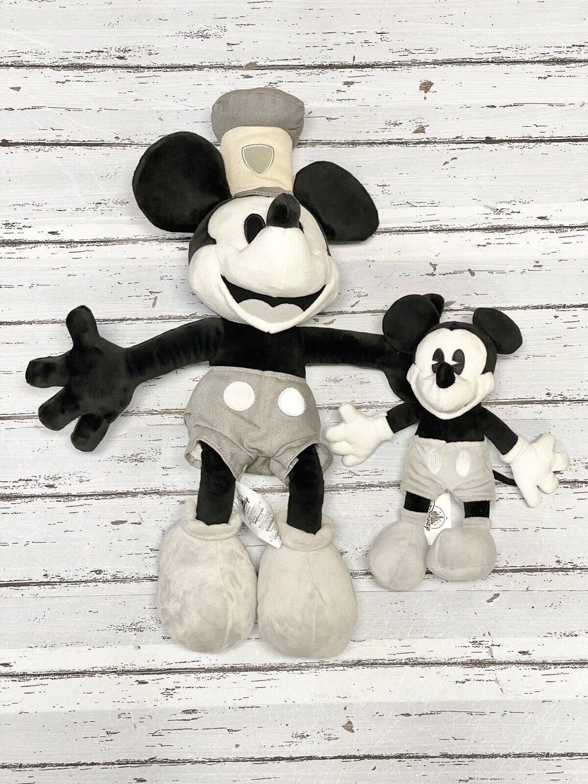 Disney Mickey Mouse Steamboat Willie Plush Lot Of 2