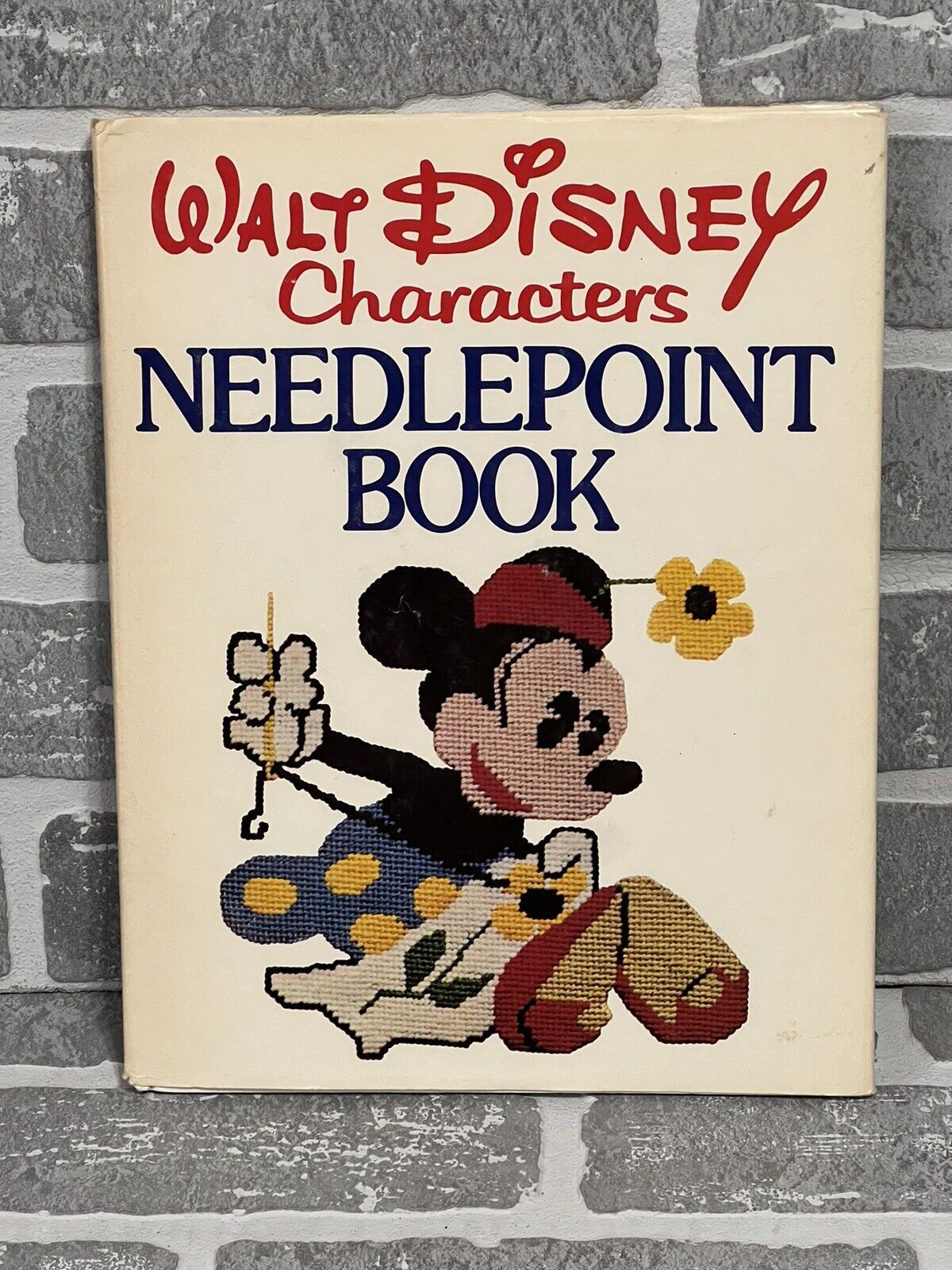 Walt Disney Character 1976 Needlepoint Book Hardcover Vintage