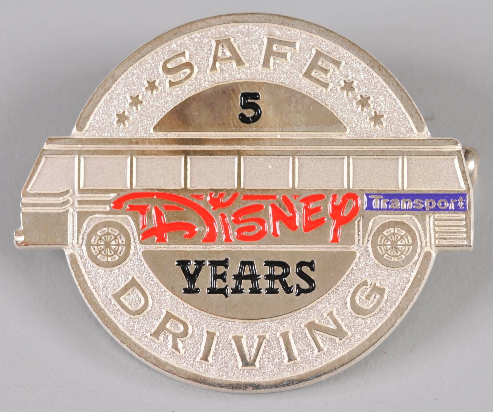 Disney Pin Transport Safe Driving Employee Pin 5 Years Metal