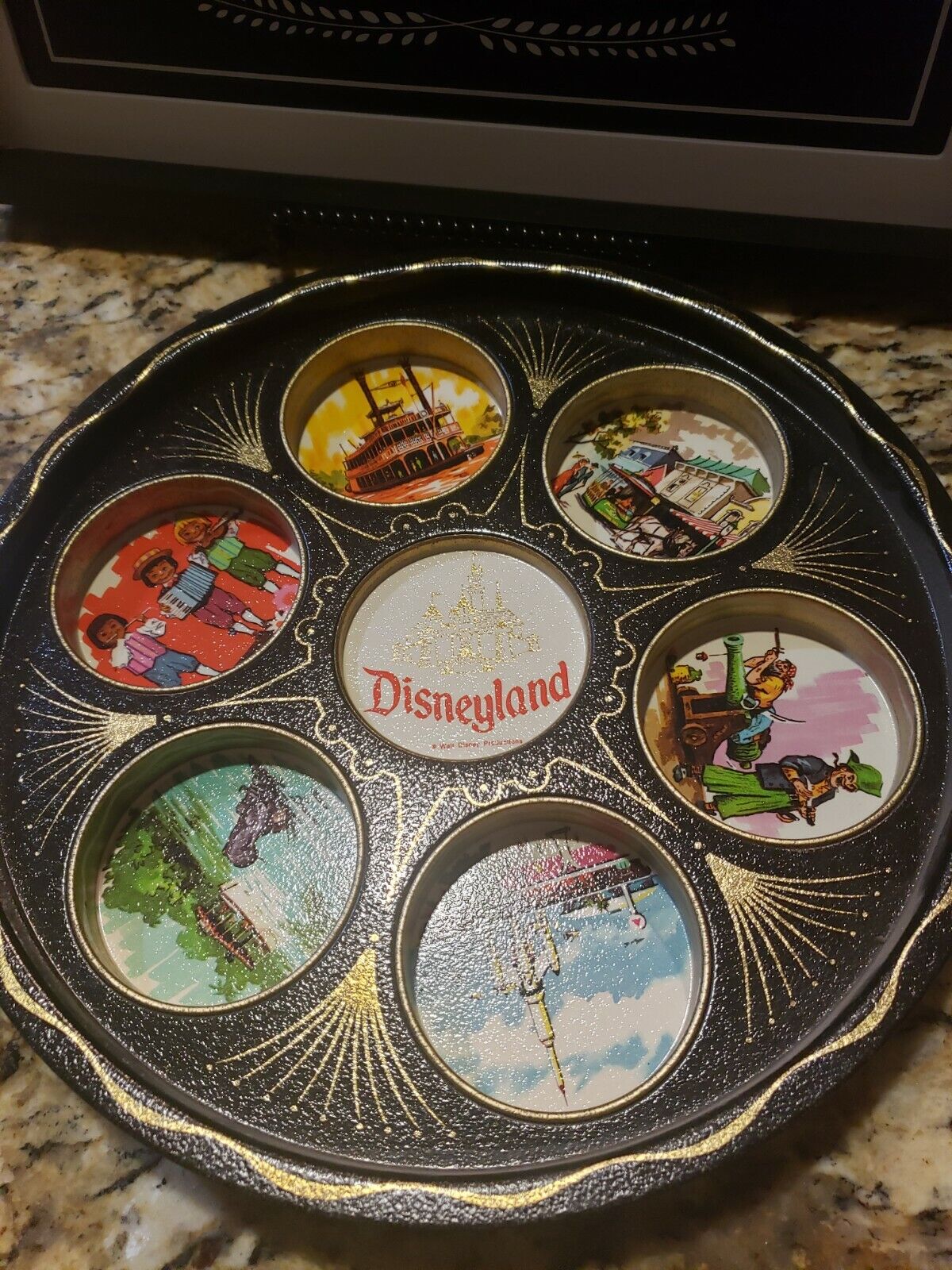 Vintage 1960\'s California Disneyland Walt Disney Plate Metal Tray Souvenir Rare