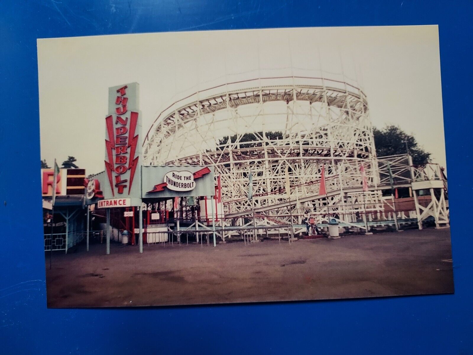 Agawam MA RIVERSIDE PARK- Six Flags Old Thunderbolt Roller Coaster 1982 photos 