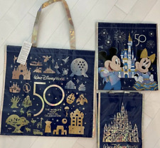 Walt Disney World 50th Anniversary Celebration Reusable Tote Bag Set S M L NEW picture