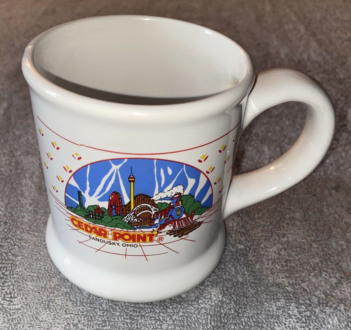Vintage Cedar Point Roller Coaster Amusement Coffee Mug  No Chips No Stains O