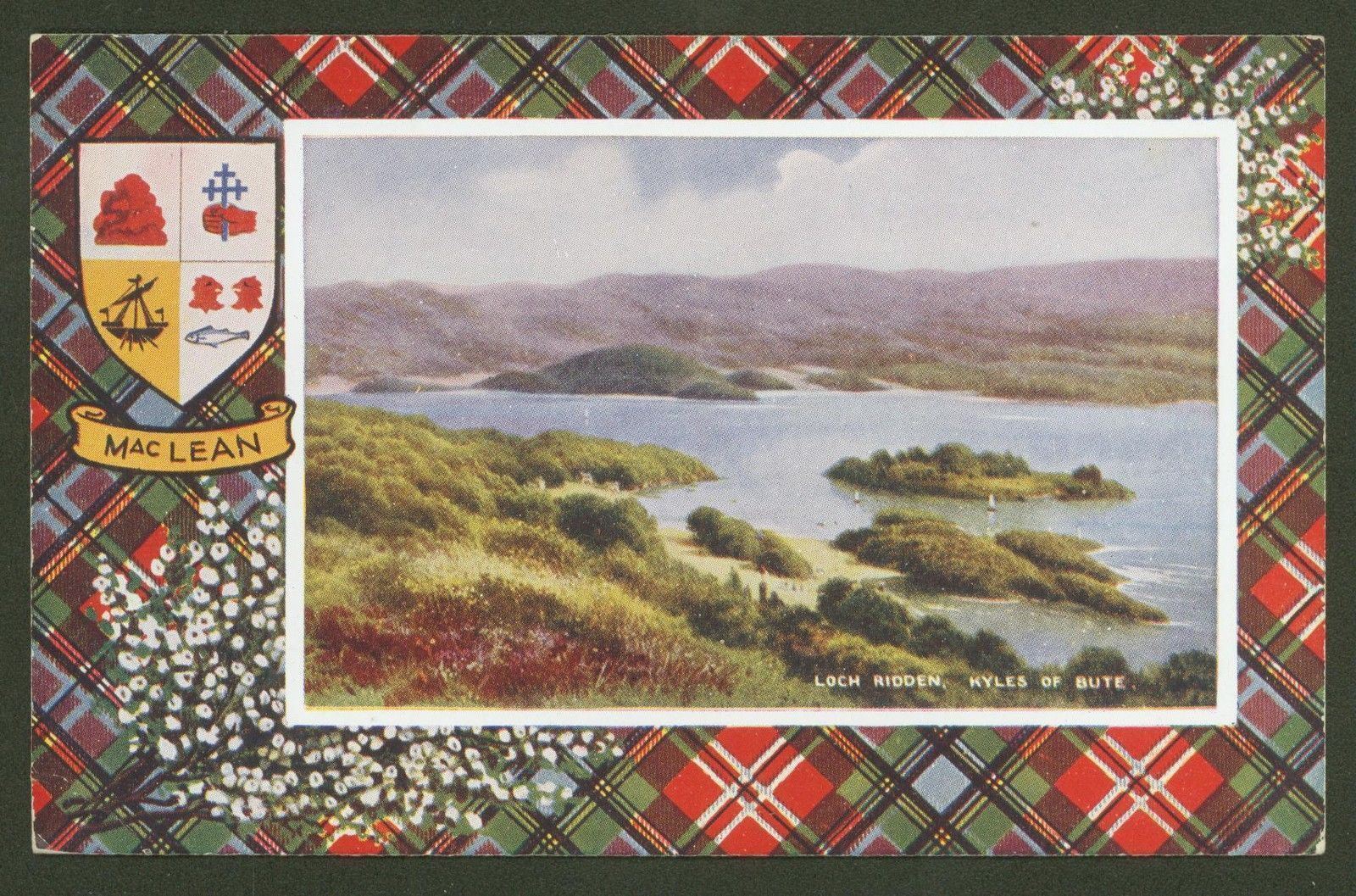 The MacLean Tartan & Loch Ridden, Kyles of Bute - Valentine\'s Printed Postcard