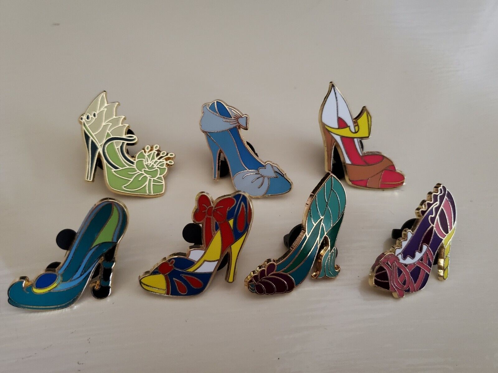 Disney Pin Princess High Heels Shoes Set of 7