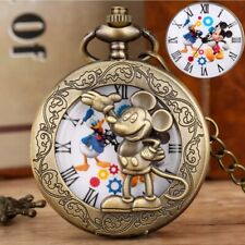 Mickey Mouse Pocket Watch Vintage Bronze Mickey/Donald Duck Painted Dial RARE picture