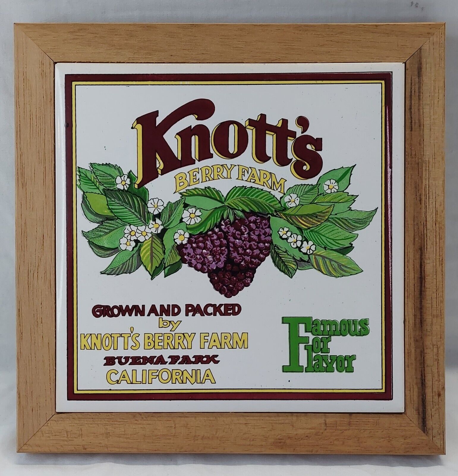 Vintage Knotts Berry Farm Logo Tile Trivet Wall Buena Park Theme Roller  Coaster