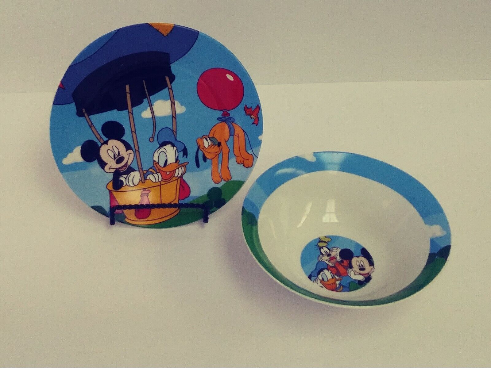 Disney Mickey Mouse Clubhouse 2-Piece Porcelain Dinnerware Set  GUC