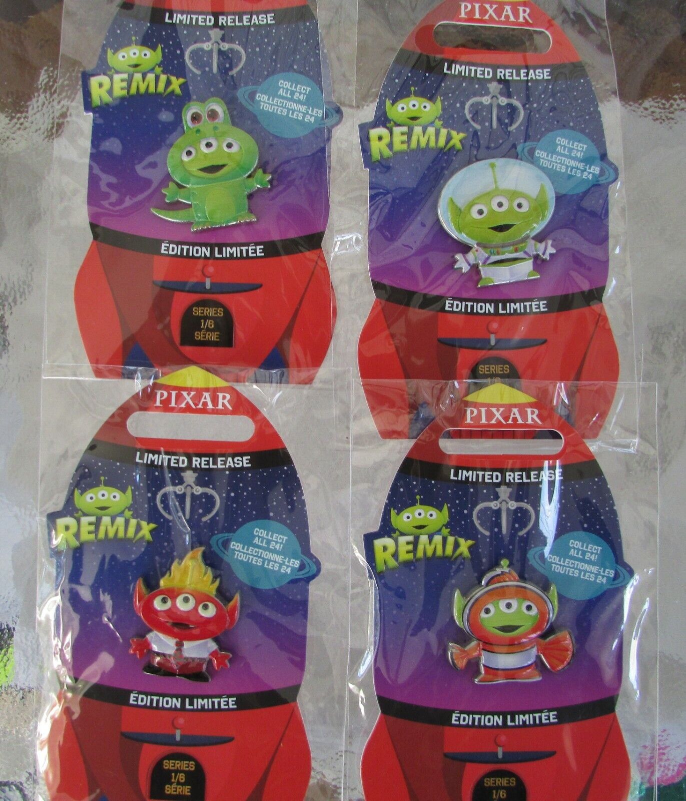Disney Pixar Toy Story Alien Remix 4 Pin Set Series 1 of 6 New on Cards