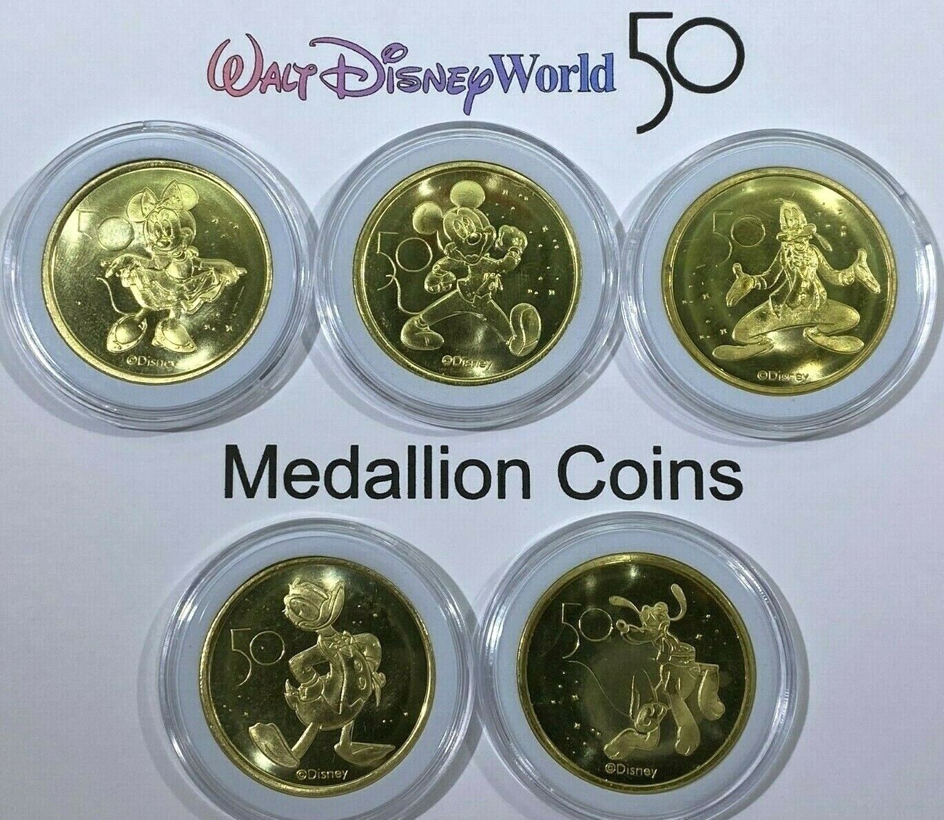 Mickey Mouse Fab 5 Disney World 50th Anniversary Commemorative Medallion Coin