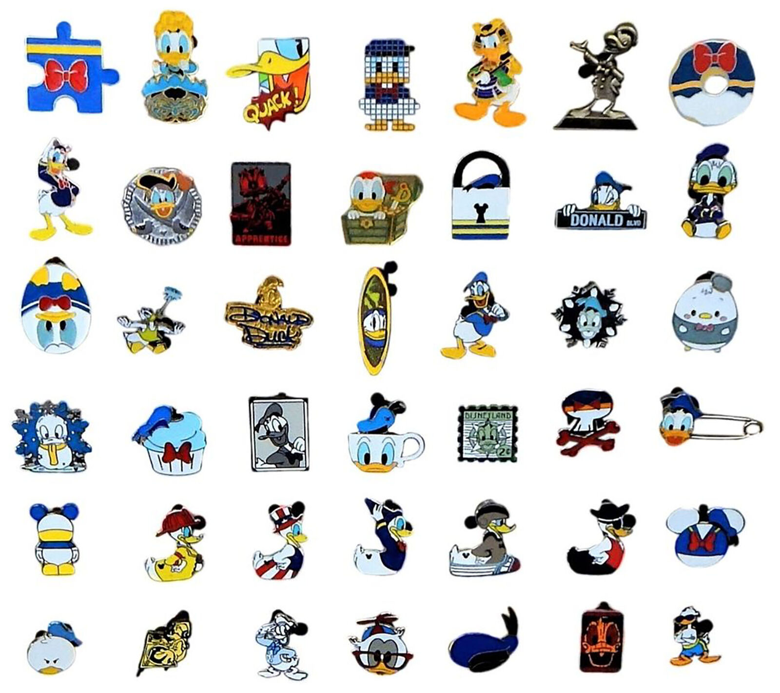 Donald Duck Themed 5 Pin Set ~ Disney Park Trading Pins ~ Brand NEW