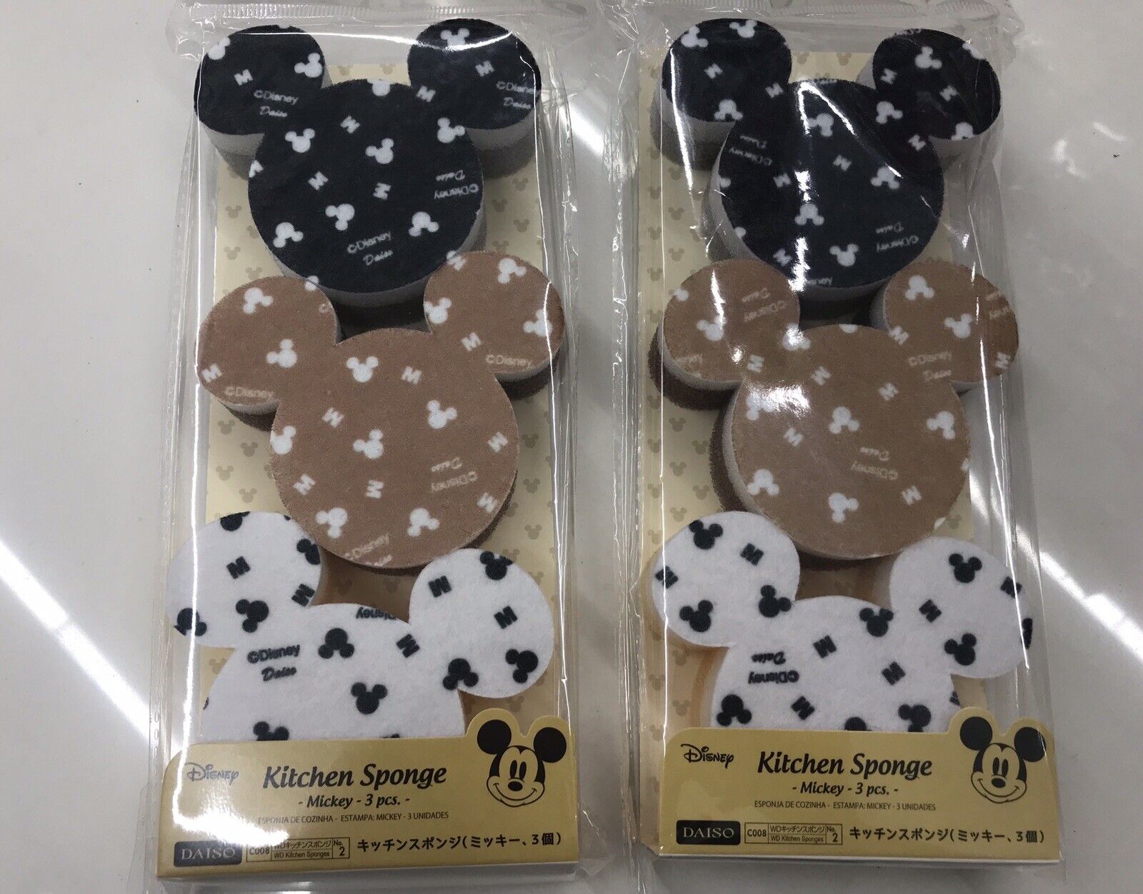 Disney Mickey Mouse Sponge Set (2 sets /6 pcs) Kitchen item New 