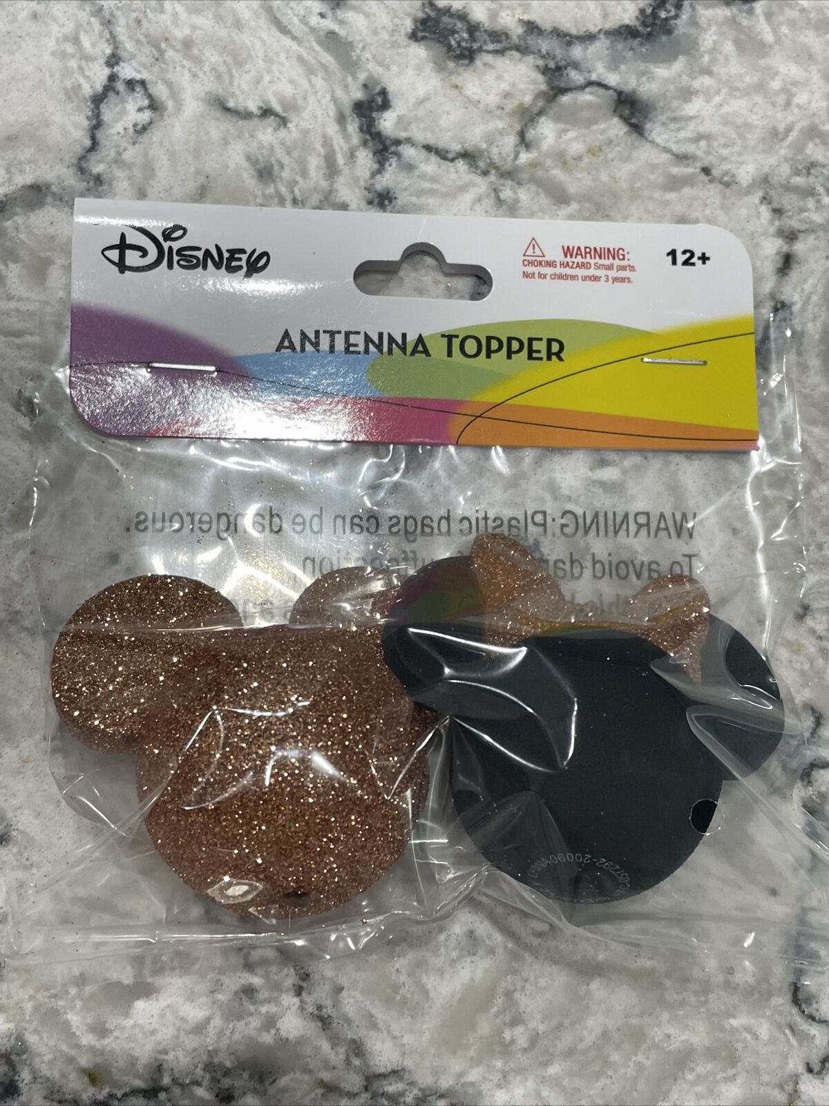 Rose Gold Mickey Mouse and Rose Gold Minnie Mouse Antenna Topper