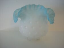 Hobnail Roller coaster Shade in Satin Glass with Soft Blue Edge picture