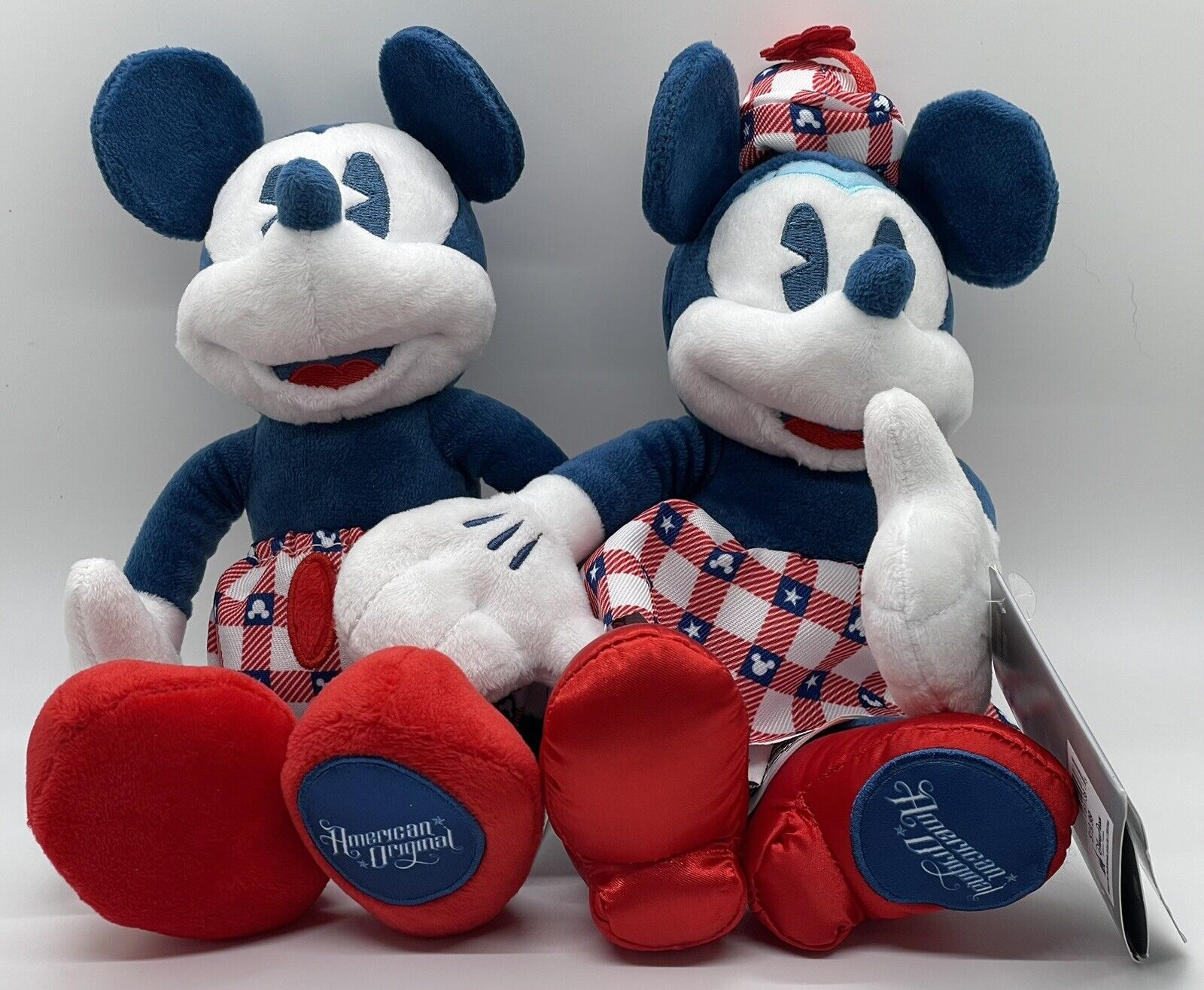 Disney Parks Mickey & Minnie Mouse  American Original Plush Dolls 9” Inch NEW