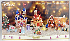 Disney Princess 12 Piece Lighted Porcelain Christmas Village Brass Key - READ picture