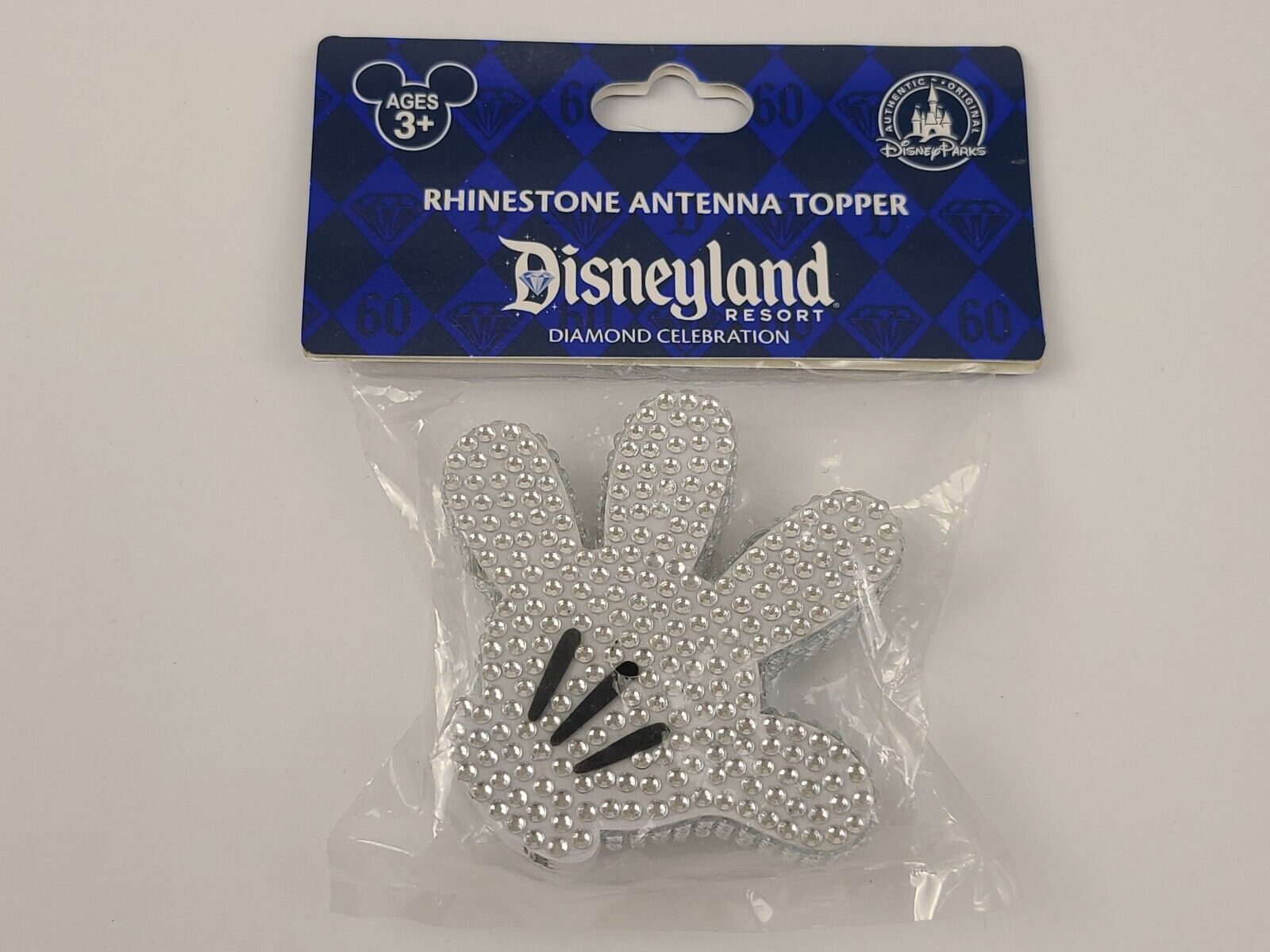 Disney Parks Disneyland Rhinestone Antenna Topper Mickey Mouse Hand Shiny Rare