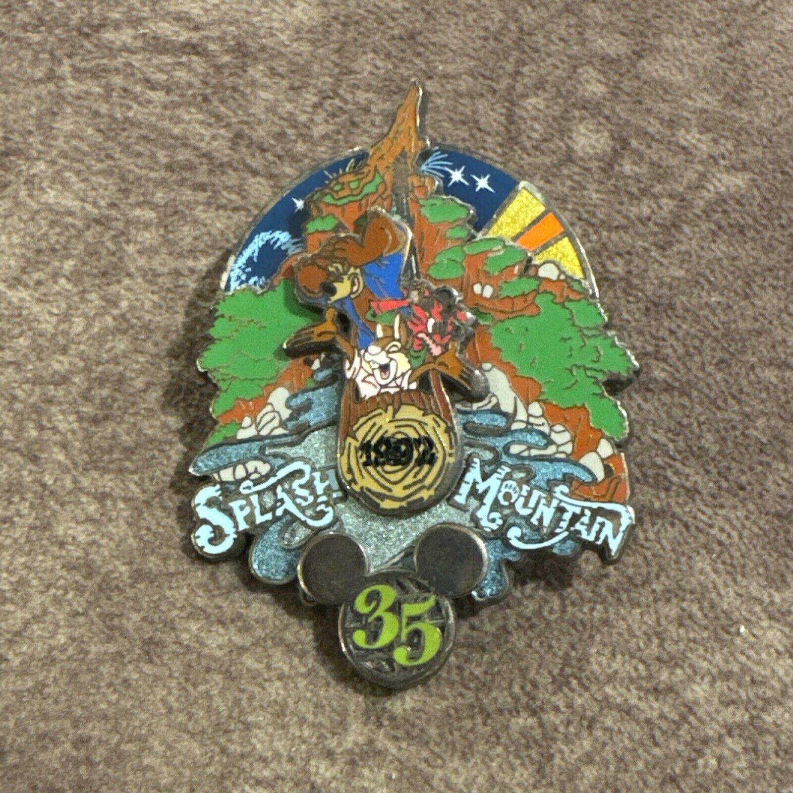 Hard To Find Splash Mountain 35th Anniversary Pin See Pics