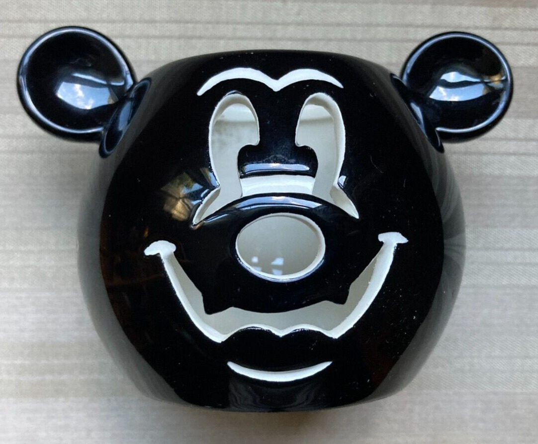Disney Parks Authentic Mickey Mouse Halloween Pumpkin Bat Votive Candle Holder