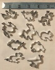 Vintage Lot of 10 Mini Metal Animal Molds Cutters Angel Cat Mouse Rabbit Deer  picture