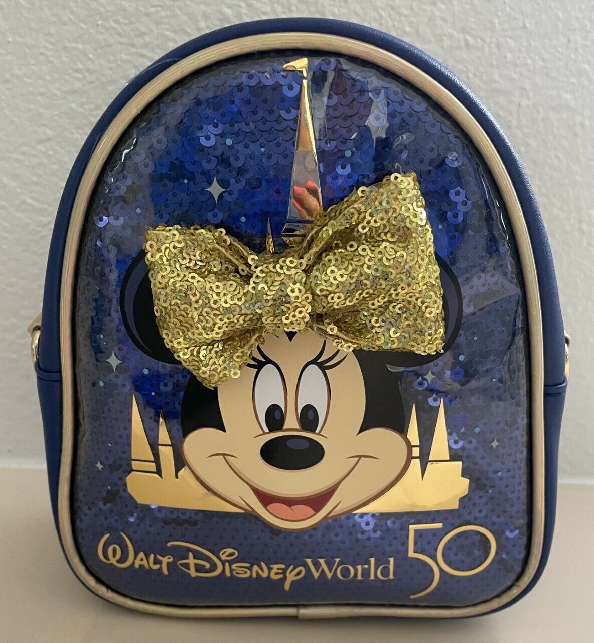 2021 Walt Disney World 50th Anniversary Minnie Mouse Mini Crossbody Backpack